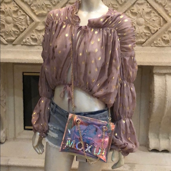 Trendy Iridescent/Hologram Tote/Crossbody Handbag - Picture 2 of 8